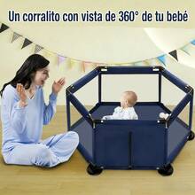 Corralito plegable y modular, y espacioso. Ideal para bebés de 3 meses a 5 años. - Azul - Ver 4