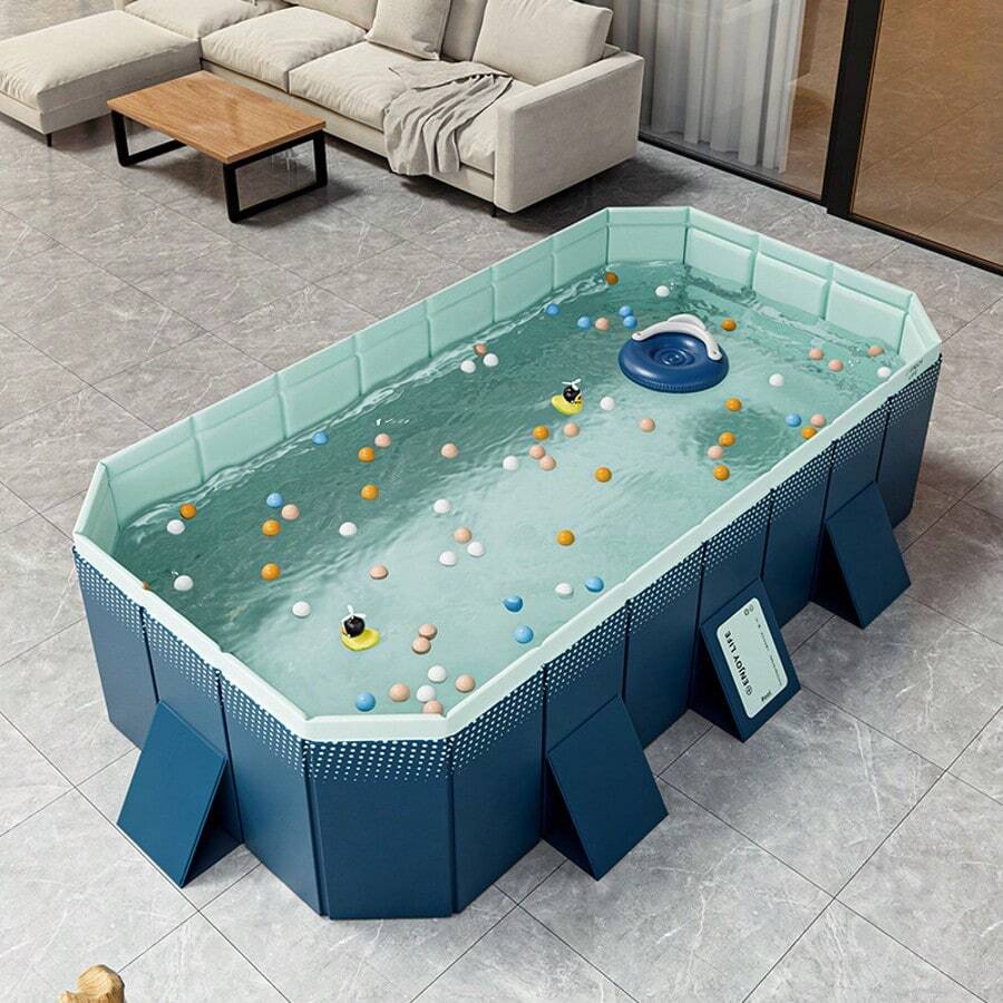 Thicker Durable Inflatable Folding Swimming Pool, Outdoor Foldable Paddling Pool For Home Use, Beach - C - View 1