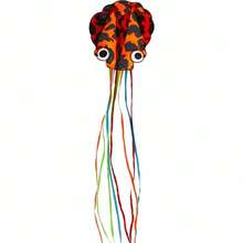 Easy To Fly 3D Octopus Kite Good Flying Long Tail Kite 4m Giant 100m Kite Line Professional Winds Kites Family Trips - Multicolor - View 9