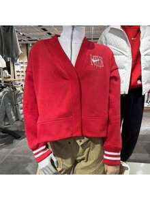 Nike 女子AS W NSW PHNX FLC OOS GX CRDGN運動外套 - 紅色 - 查看 2