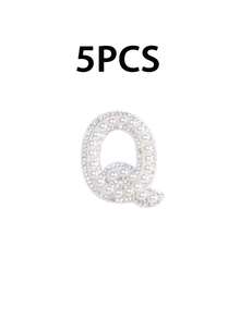 26 miếng dán chữ cái đính ngọc trai có keo dính mặt sau, phụ kiện DIY, miếng dán họa tiết đá quý dùng để trang trí mũ, trang sức, bánh ngọt, đám cưới, ngày Valentine, vương miện pha lê lãng mạn. - Nhiều màu - Xem 40