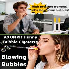 （不含泡泡液）圣诞创意香烟造型泡泡棒，迷你圆形泡泡机，手持式泡泡吹泡泡玩具，恶作剧香烟造型泡泡机，派对氛围装饰工具，趣味泡泡道具 - 彩色 - 查看 3