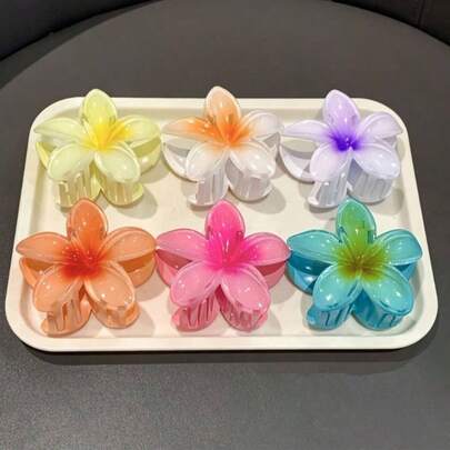 6pcs Glossy Jelly Color Daisy Flower Hair Clips, Minimalist Fresh Summer Beach Hairstyle Accessories Fashion Hair Accessories Beauty Claw Clips Boho Hair Claw (Individual Products May Have Minor Dirt, Paint, Stains, Or Workmanship Issues Due To The Manufacturing Process, Which Do Not Affect The Appearance And Can Be Used Normally. Please Understand.)