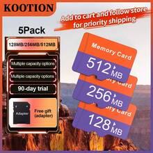 5pcs Micro SD Card | High Speed Flash Memory, Memory Card, Suitable For Tablet/Camera/Phone/Laptop/PC/ Car Stereo/Game Console/Audio, 256MB 128MB 512MB, SD Adapter TF Card, Non-GB Card [High Speed | Flash Memory] - 橙紫色 - 查看 1