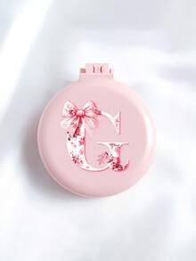 便携式粉色蝴蝶结字母图案圆形梳子，带镜子，A-Z字母迷你垫梳，二合一可折叠梳子，小巧时尚的旅行美容工具，适合旅行、露营、办公、出差、演出等场合，可作为手提包必备单品或生日礼物，方便携带，非常适合户外活动和返校使用。 - 彩色 - 查看 15