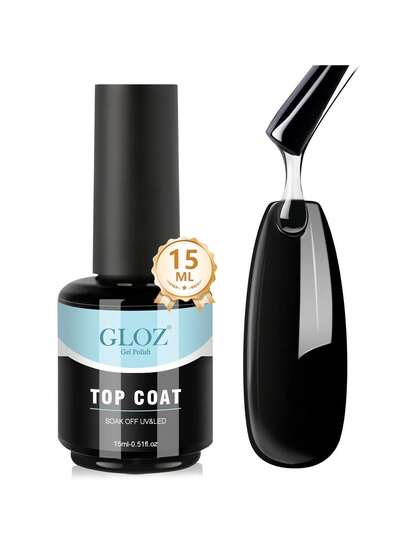 15ml High Gloss & Long-Lasting Top Coat Nail Polish, Suitable For DIY Home Manicure And Professional Nail Care, Requires UV Lamp Curing