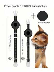 1pc Pet Positioning Collar Compatible With Closed-Loop Ecosystem Phones, Built-In Native Find Tool, Adjustable Reflective Cat Collar Pet Cat Positioning Tracker Collar Compatible With Find My Tracker, 7-9 Inch Animal Print Design, Detachable Collar For Cats - 彩色 - 查看 4