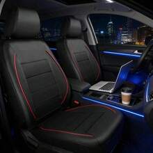 9件/4件装通用反光卷边真皮汽车座椅套，兼容安全气囊，内置拉链设计并预留开口孔，适用于SUV和卡车 - 座椅套 - 查看 6