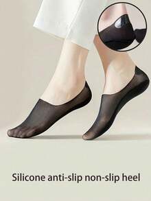 5 Pairs Of Summer Socks, Deep Invisible Boat Socks, Casual Socks, Non-Slip And Non-Dropping Heels, Suitable For Daily Wear Or Holiday Gifting - Black - View 2
