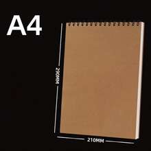 1 pieza Cuaderno de bocetos universal de 30 páginas, libro de dibujo, libro de arte, libro dibujado a mano para estudiantes de arte, en blanco, reforzado, de hojas sueltas con espiral, con cubierta rígida, de apertura superior - artículo único - Ver 14