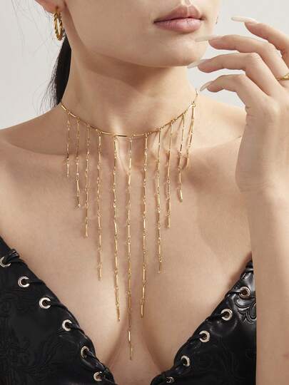 قلادة مائية من اللؤلؤ العذب الفاخر، قلادة مطلية بالذهب الأصفر عيار 18 قيراط من الفولاذ المقاوم للصدأ، قلادة جذابة