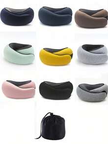 Juego portátil desmontable de almacenamiento de almohada de viaje para avión al aire libre, almohada de viaje de memoria premium con diseño envolvente de 360 grados para máximo alivio, almohada de cuello minimalista gris para hombres y mujeres en movimiento, almohada en forma de U lavable y duradera para vuelos de larga distancia - Multicolor - Ver 10