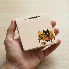 1/4 Pads Funny & Cute Relatable Black Sticky Notes, "Everything Is Fine" & "Motivation Not Found", Funny Sticky Notes, Square Paper Design, Office Stationery For Mental Health, Aesthetic School Supplies - Multicolor - View 1