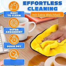5pcs/Pack Thick Super Microfiber Cleaning Cloths - Multicolor Absorbent Fabric, Double-Layer Cleaning Rags, High Density 600 GSM Material, Effective Cleaning - Suitable For Car Care, Windows, Kitchen Glass And Household Cleaning Microfiber Cloths - Multicolor - View 5