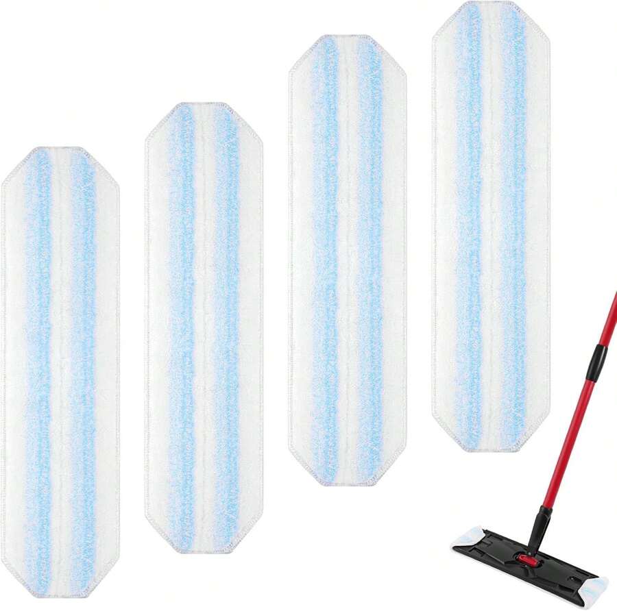 Wlich Mop Refills Compatible With O-Cedar H2prO Flat Mop System, 4 Pack Microfiber Mop Replacement Pads | Machine Washable &Amp; Reusable | 16 Inch | Designed For Hardwood Tile Laminate Floors - 15 vỏ bọc vải - Xem 1