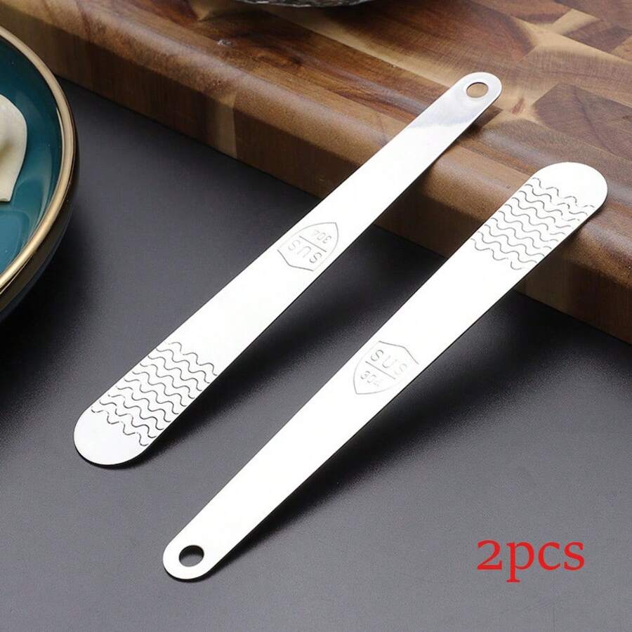 2pcs, Spoon For Dumpling Filling, 304 Stainless Steel Wonton Stuffing Spoon, Butter And Cheese Spreader, Baking Tools, Kitchen Gadgets, Kitchen Supplies - Default - View 1