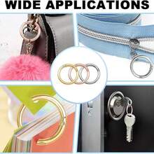 8pcs Metal O-Ring Spring Keychain, Suitable For Key Chains, Wallets, Handbags, Lanyards, Pet Clips, DIY Crafts And Gift Making Accessories (2 Sizes) - Spring Coil - View 4