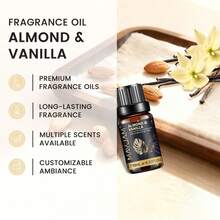 MAYJAM 1瓶10毫升杏仁香草香氛精油，适用于香薰机、加湿器、DIY手工皂、蜡烛制作、家庭香薰、空气净化、办公室放松，持久留香 - 杏仁和香草 - 查看 6
