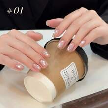 10毫升/瓶 Aurora 猫眼指甲油，2026新款蓝色珠光闪粉，粉裸色超亮猫眼磁性凝胶指甲油，春夏美甲 - 彩色 - 查看 6