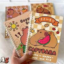 4 Stück/1 Stück optional, Wasserspitzmaus Serie A5/A7 Spiralbindung Notizbuch, dickes Wasserspitzmaus Notizbuch, Campus Studentenarbeitsmappe, kleine Otter tragbare Notizbücher, geeignet als Geschenk zur Schulanfang, perfektes Geschenk für Studenten, Weihnachtsgeschenk (zufälliger Stil) - Verschiedenfarbig - Übersicht 6