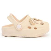 Girls' Clog Sandal With Removable Pearl And Rhinestone Buttons, Luxury New Release. - Beige - View 4