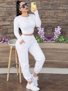 Women Sweatpants - White - View 4