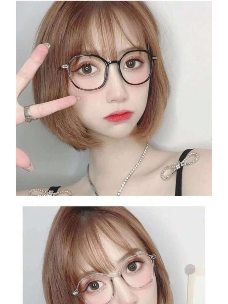 男女通用眼镜，防止视觉疲劳，适用于看电脑、看电视、玩游戏和看手机，透明镜片，时尚护眼眼镜 - 無色 - 查看 2