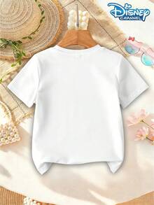 Disney T-Shirt Toy Story T-Shirt Girls' Round Neck Short Sleeved Print "Birthday GIRL" With Character Patterns Such As Cuisi And Red Horse, Sweet And Playful Style Suitable For Summer Birthday Parties/Parent-Child Travel/Amusement Park Dressing - White - View 3