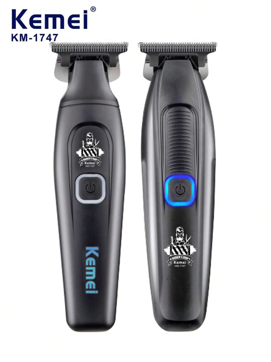Kemei Bộ dụng cụ cắt tóc KM-1747 bán chạy, máy cắt tóc điện chuyên nghiệp, máy tỉa tóc không dây dùng tại nhà cho nam giới, máy tỉa râu sạc USB, bộ quà tặng, 1 chiếc