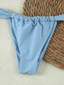 New Spring/Summer Elegant Sexy Casual 3-Piece Bikini Set For Beach Vacation Party: Underwire Bandeau Top + Ombre Print Maxi Skirt - Multicolor - View 6