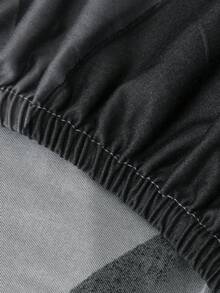 1/4件装高档深灰色皮革印花椅套，弹性椅套，现代风格涤纶纤维椅套，适用于酒店和家庭使用 - 深灰色 - 查看 10