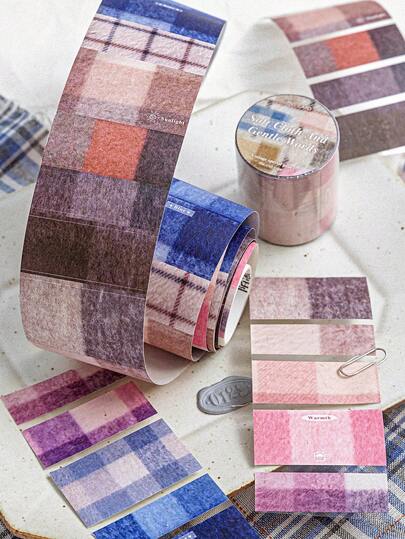 MOCARD 1 Roll 2m Fabric Plaid Washi Tape, Retro Creative Aesthetic Sticker, DIY Decorative Collage Craft Material, Holiday Gift, Personalized Scrapbooking School Supplies