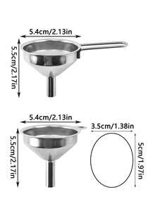 1pc/2pcs Stainless Steel Small Funnel, Funnel, Kitchen Funnel, Small Funnel, Stainless Steel Small Metal Food Funnel, Long Handle Funnel, Perfume Packaging Funnel, Metal Oil Liquid Funnel, Stainless Steel Kitchen Funnel, Handled Cooking Funnel - Multicolor - View 9
