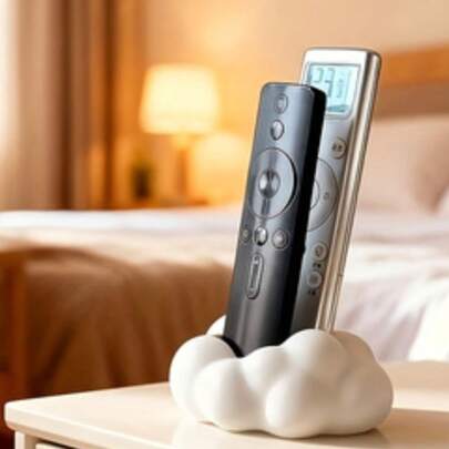 Hộp đựng điều khiển từ xa hình đám mây hiện đại màu đen trắng | Nắp đệm mềm mại tiết kiệm không gian - Hộp đựng đồ dùng giải trí phòng khách/phòng ngủ - Hộp đựng điều khiển từ xa trang trí có chức năng lưu trữ (Không bao gồm điều khiển từ xa)