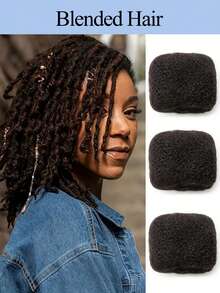 10/12/14 Inch Afro Kinky Curly Hair Bundles, 30g/Pc Natural Black Mixed, Suitable For Dreadlocks, Micro Braids, Braid Repair And Mini Twists - S1 - View 2