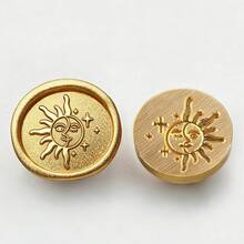 1个复古心形/猫/马/狗/蜜蜂/星星/月亮形铜蜡印章头（无柄），适用于婚礼请柬、信封和礼品包装 - 單件 - 查看 43