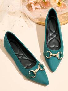 Limited Edition Vintage French Pointed Toe Mary Jane Flats, Mint Blue, Elegant Versatile, Soft Sole, Fashionable Yet Comfortable For All-Day Wear In Summer. New, Popular, Minimalist, Slip-On Design With Instep Buckle. Ideal Gift For Valentine's Day, Mother's Day, Weddings, Parties, Office Wear (Size Runs Small, Shoes Are Narrow, Suggest Ordering One Size Up) - 薄荷藍 - 查看 3