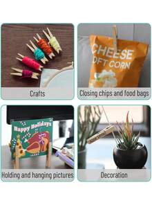 2.83 Inch Natural Wooden Clothespins, Rust-Resistant Hanging Clips, Wooden Clothespins, Clothes Clips - Wooden Clip-7.2cm - View 8