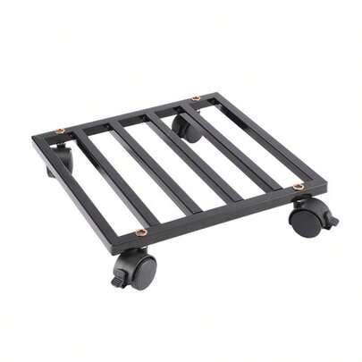 2pcs 12-Inch Metal Square Adjustable 4-Caster Heavy Duty Plant Dolly, 380lbs Capacity, Suitable For Indoor/Outdoor Large Plants And Planters, Black