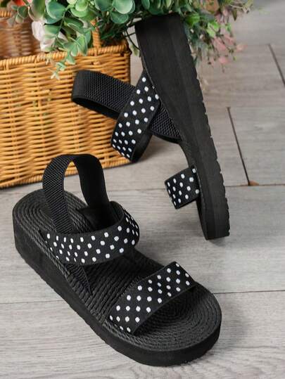 Women's Lightweight Casual Vacation Style Fashion Sandals, EVA Slip-On Minimalist Summer Slides, Round Toe Shoes For Students & Office Workers