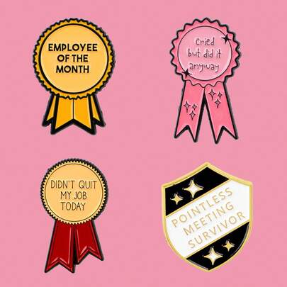 4pcs/Set Cute Enamel Pin Lapel Pins Badges On Backpack Women's Brooch Zinc Alloy Clothes Gift Jewelry Fashion Accessories