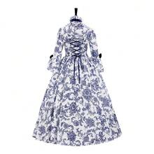 European And American Hot Style Medieval Victorian Court Dress Renaissance Gothic Trumpet Sleeve Dress   Regency Dress Cosplay Renaissance Outfit Women Regency Era Dress Vestidos Elegantes Vestidos Vestidos De Fiesta Vestidos De Mujer Elegantmaxidress Dress For Women  Dresses For Women - 藍色 - 查看 4
