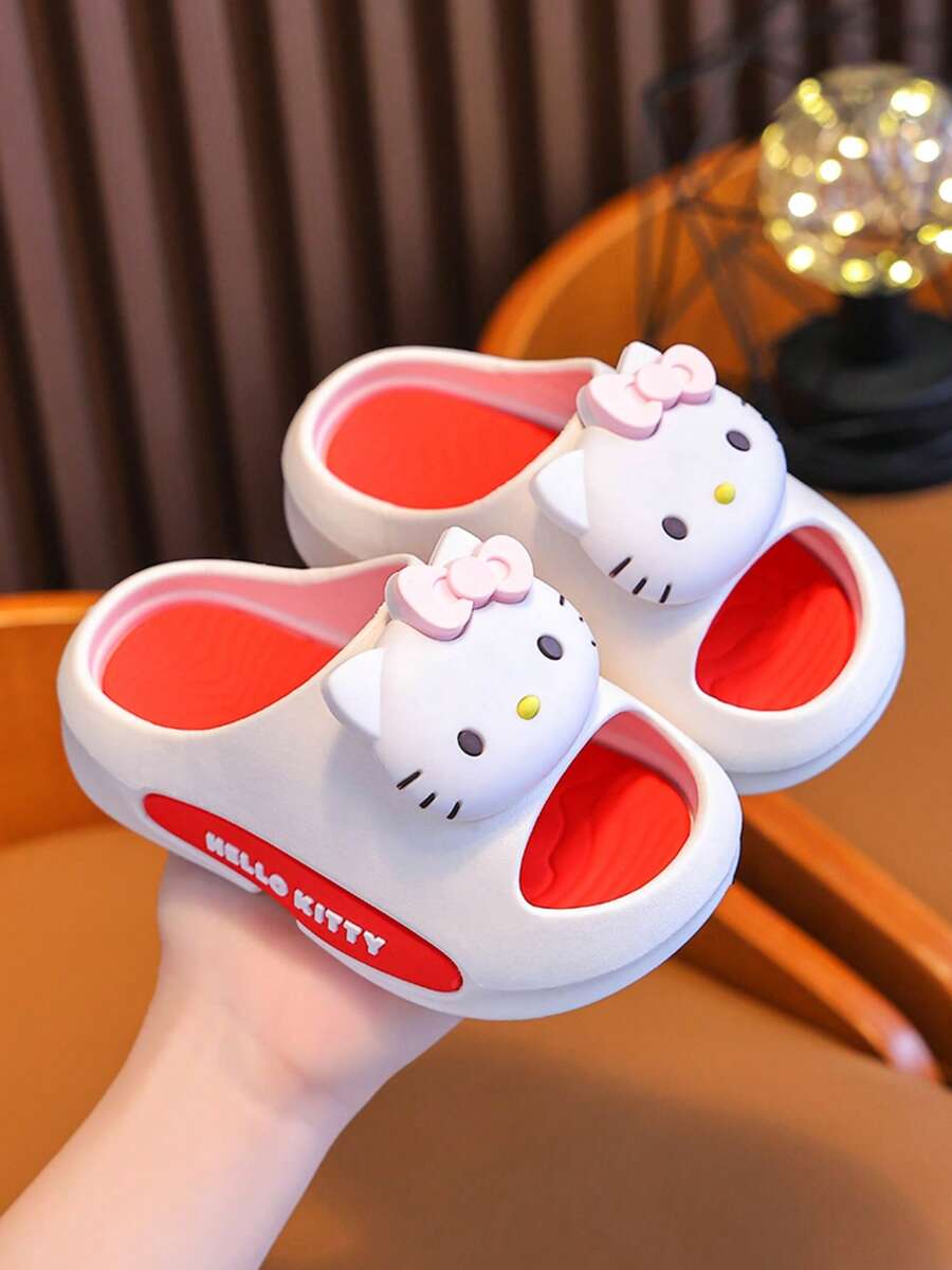 SANRIO 1 đôi dép mùa hè cho trẻ em, dép đi trong nhà tắm chống trượt đế mềm cho bé gái.