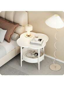 1pc Creative Home Coffee Table, Modern And Simple Living Room Mobile Storage Rack, Cream Wind Sand Hair Side Table, Bedside Table Corner Table, Living Room Coffee Table, Family Sofa Side Table, Bedroom Bedside Table, Balcony Table Coffee Table, Very Suitable For Installation In Bedrooms, Living Rooms And Balconies - Multicolor - View 9