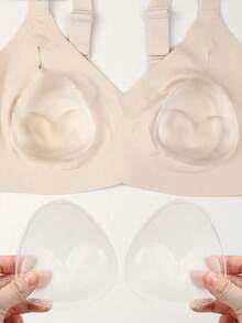 1/2 Pairs Reusable Double-Sided Adhesive Push Up Bra Pads - Sticky Bra Pads With Padding For Dresses, Bikinis - Multicolor - View 4