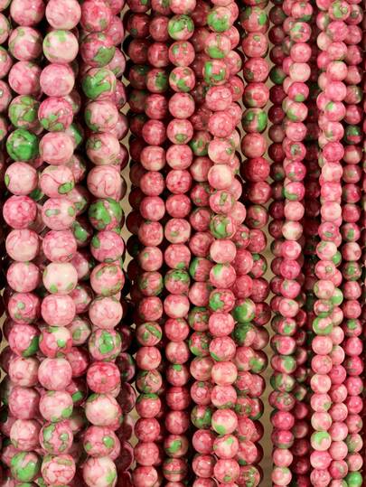 Natural Rose Rain Flower Jasper Loose Beads,Perfect For Creating Jewelry Such As Necklaces, Bracelets, And Earrings, Length Of 40cm Or 15.75 Inches