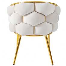 Living Room Chairs - Beige + Velvet - View 6