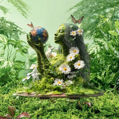 2D Acrylic Outdoor Garden Yard Potted Plant Decor, Waterproof & Wear-Resistant, Green Minimalist Series, Room Decor, Kitchen Decor, Ground Stake, Atmosphere Decor, Non-3D, Garden Decoration