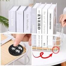 8pcs Self-Adhesive Casters, Mini Swivel Wheels, 360 Degree Rotation, Stainless Steel, Adhesive Pads (8pcs, Black) - Black - View 6