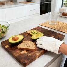 1pc Premium Acacia Wood Cutting Board - Double-Sided Use, Durable And Hygienic, Kitchen Essential, Suitable For Meat, Cheese, Bread, Vegetables And Fruits - Rustic Design, Natural Wood Grain, Suitable For Home And Professional Use, Food Preparation | - Rust Brown - View 7
